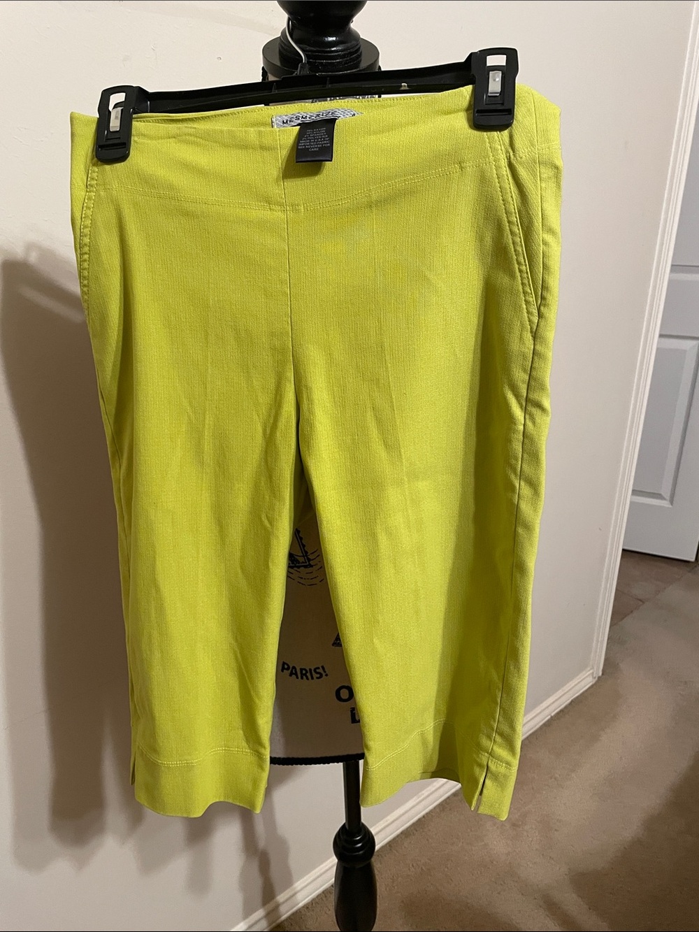 Mesmerize Neon Lime Flat Front Women’s Shorts